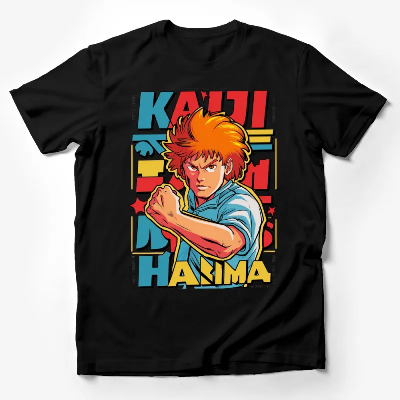 Vintage Anime Style T-Shirt, Bold Colorful Comic Graphic, Retro Manga Inspired Tee, Unisex Male T-Shirt