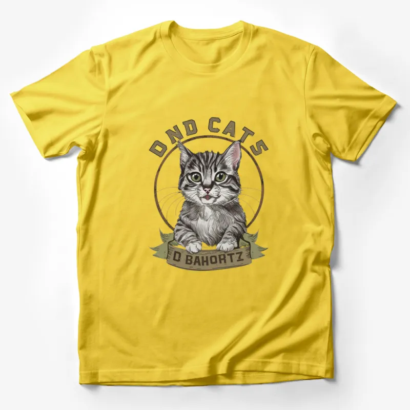 DND Cats O Bahortz Tabby Cat Graphic T-Shirt, Fantasy Game Lover Cat Tee, Unique Cat Lover Gift Idea Male T-Shirt