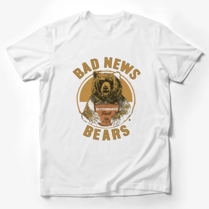 Bad News Bears T-Shirt, Grizzly Graphic Tee, Vintage Style Unisex Shirt, Cool Retro Bear Design Top Male T-Shirt