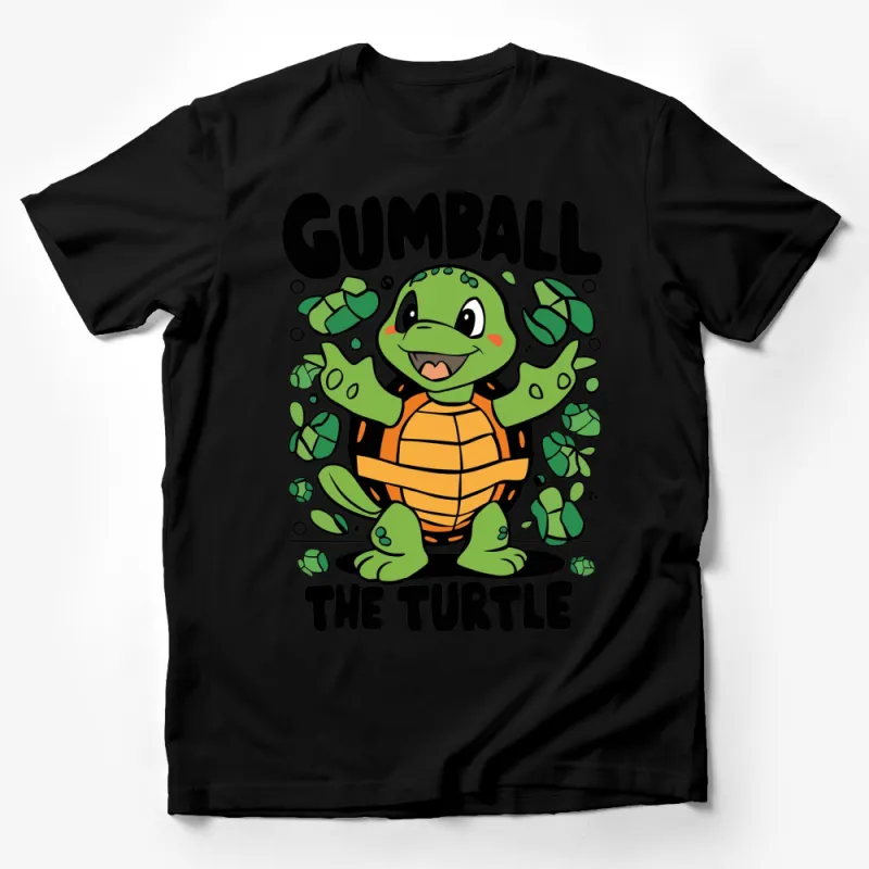 Gumball the Turtle Cartoon Character T-Shirt, Cute Green Turtle Kids Tee Male T-Shirt