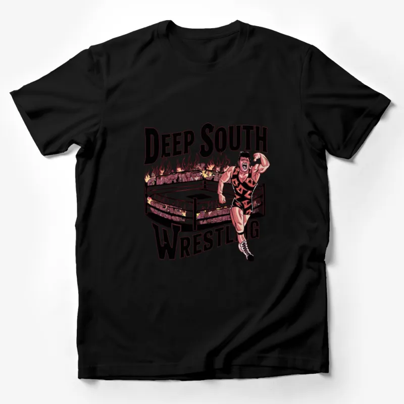 Deep South Wrestling T-Shirt, Vintage Fighter Graphic Tee, Unisex Sportswear Top Male T-Shirt