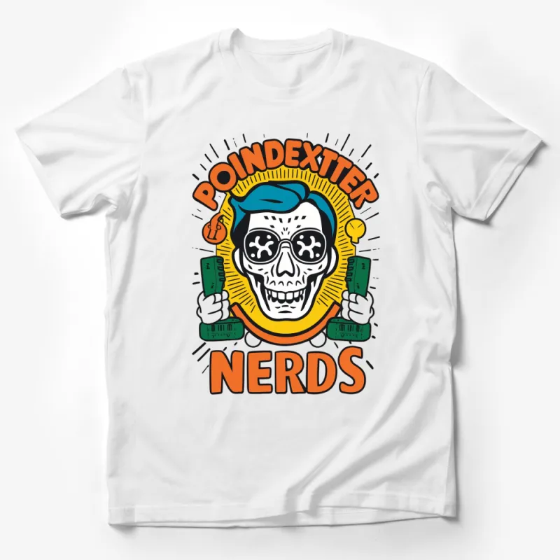 Retro Nerdy Skull T-Shirt, Poindexter Nerds Graphic Tee, Unisex Hipster Shirt Male T-Shirt