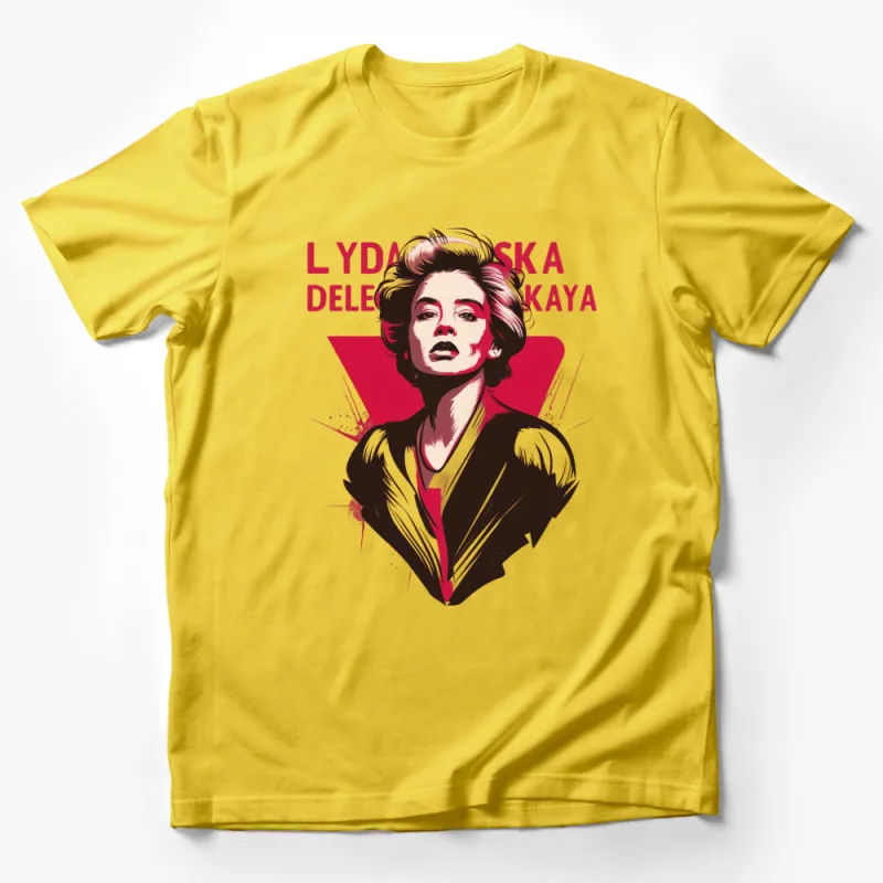 Vintage Lydia DeLectorskaya Poster T-Shirt, Retro Soviet Art Inspired, Unique Graphic Tee, Collector's Item Male T-Shirt