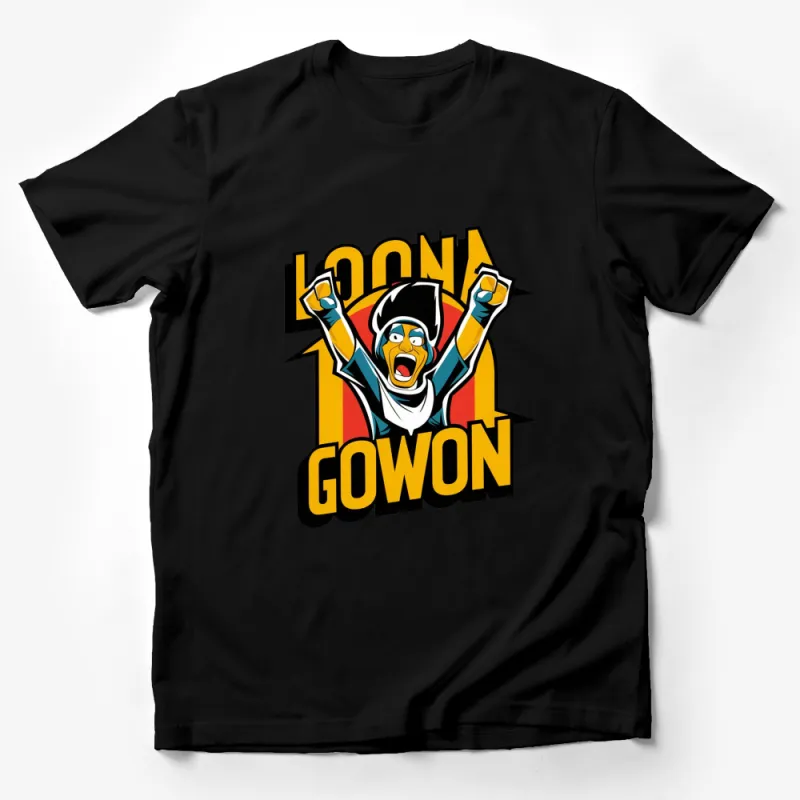 Vibrant Loona Gowon Cartoon Style Graphic T-Shirt, Bold Colorful Design, Unisex Tee Male T-Shirt