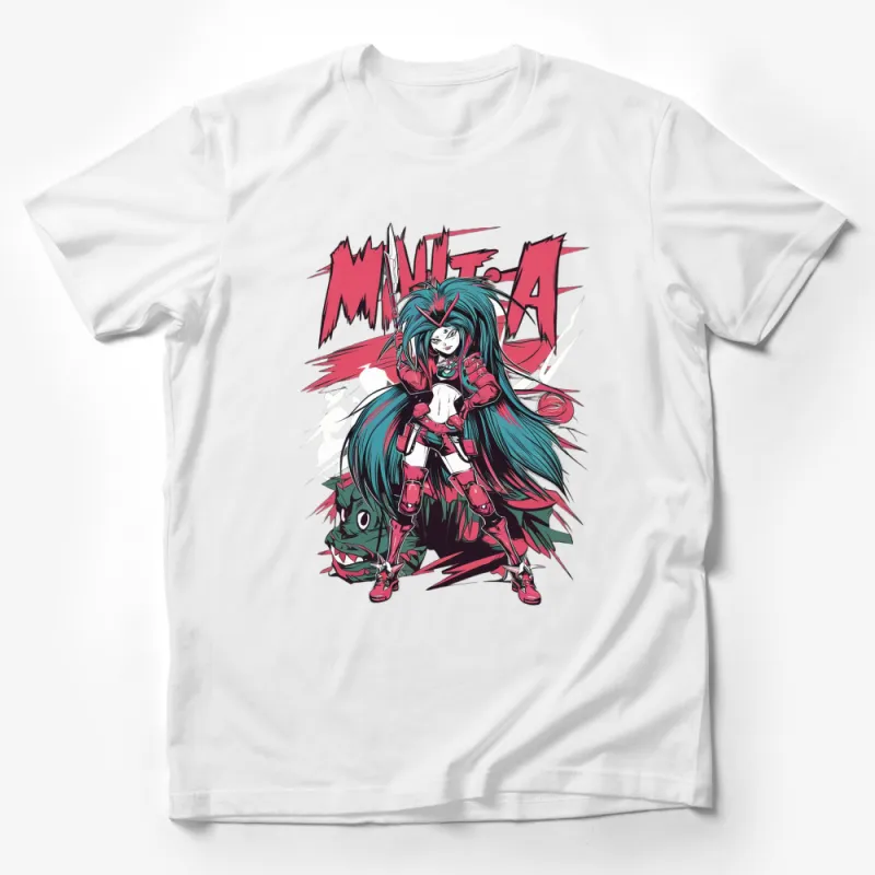 Anime Girl and Dragon T-Shirt, Vibrant Manga Art Tee, Unique Comic Style Shirt, Gift for Anime Fans Male T-Shirt