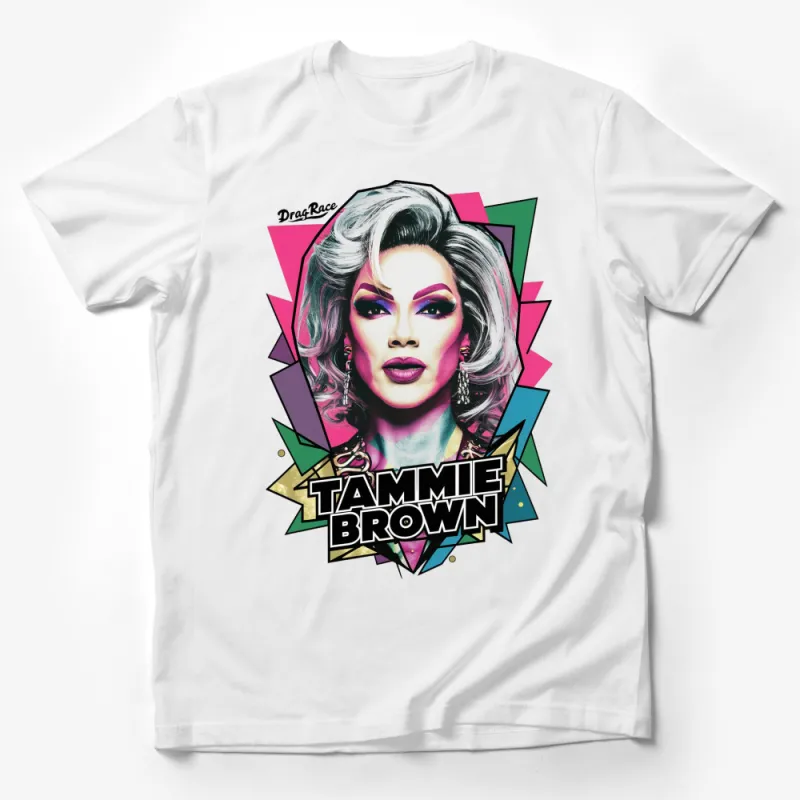 Drag Race Inspired Tammie Brown T-Shirt, Colorful Pop Art Portrait Tee, Unisex Fashion Top Male T-Shirt