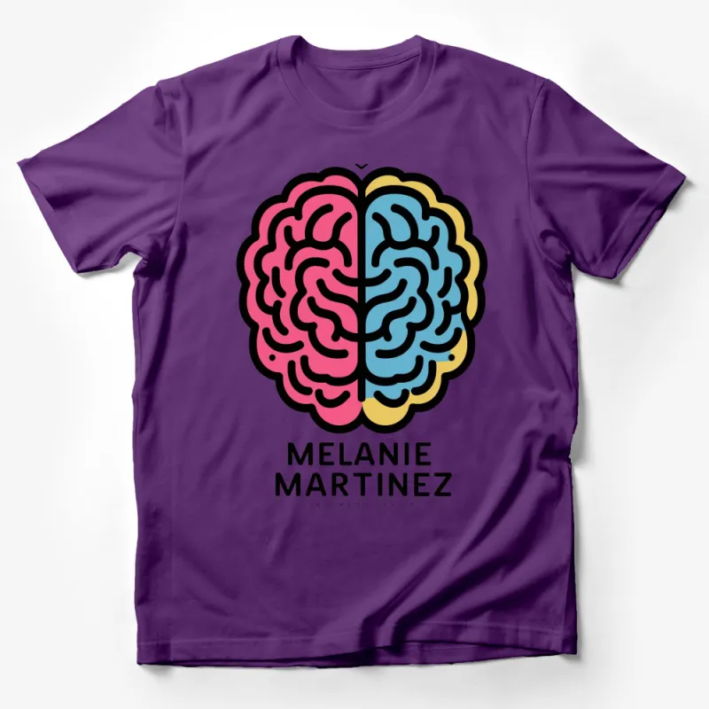 Colorful Brain Art T-Shirt, Melanie Martinez Inspired Design, Unisex Brain Graphic Tee, Creative Mind Illustration Male T-Shirt