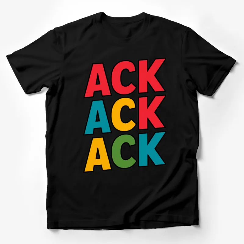 Colorful Retro Style ACK ACK Graphic T-Shirt, Vintage Comic Art Design, Unisex Tee Male T-Shirt