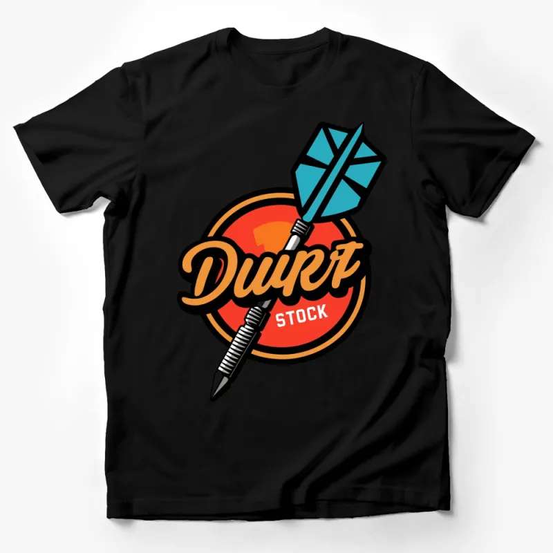 Duint Stock Logo T-Shirt, Graphic Tee with Vintage Shield, Blue Gem Arrow T-Shirt Male T-Shirt