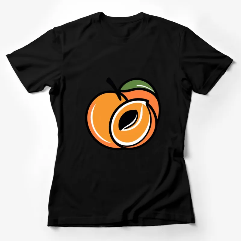 Bright Orange Peach Graphic T-Shirt, Summer Fruit Tee, Casual Cotton Top for Men and Women Female T-Shirt