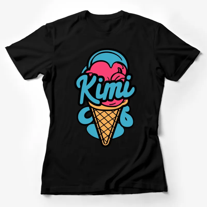 Kimi Ice Cream Cone Graphic T-Shirt, Bold Colorful Summer Tee, Unisex Casual Wear Female T-Shirt