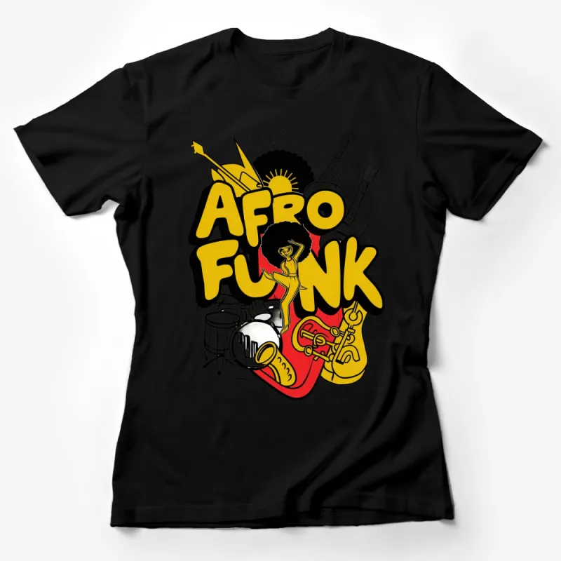 Afro Funk Music T-Shirt, Retro Funky Graphic Tee, Funky Music Lovers Gift, Colorful Hip T-Shirt Design Female T-Shirt