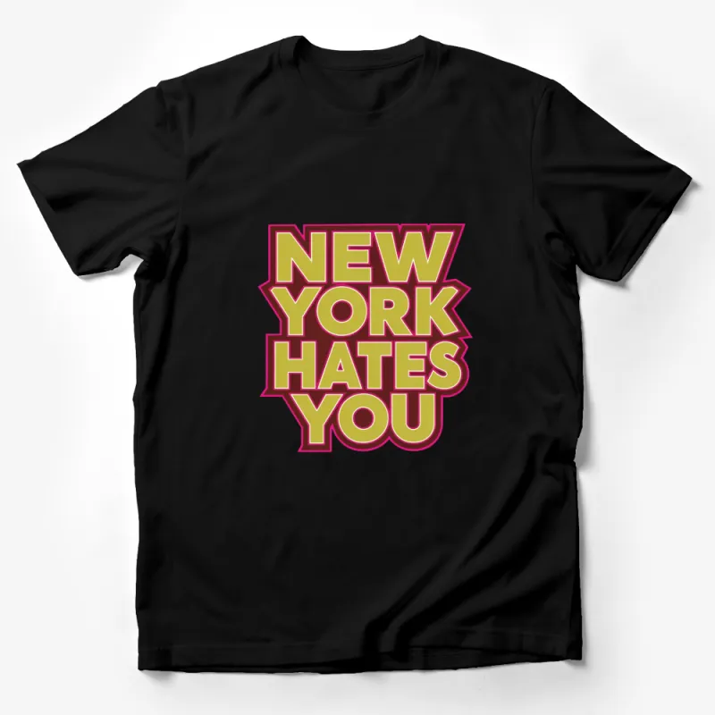 Retro New York Hates You T-Shirt, Bold Statement Graphic Tee, Vintage Style Urban Shirt Male T-Shirt