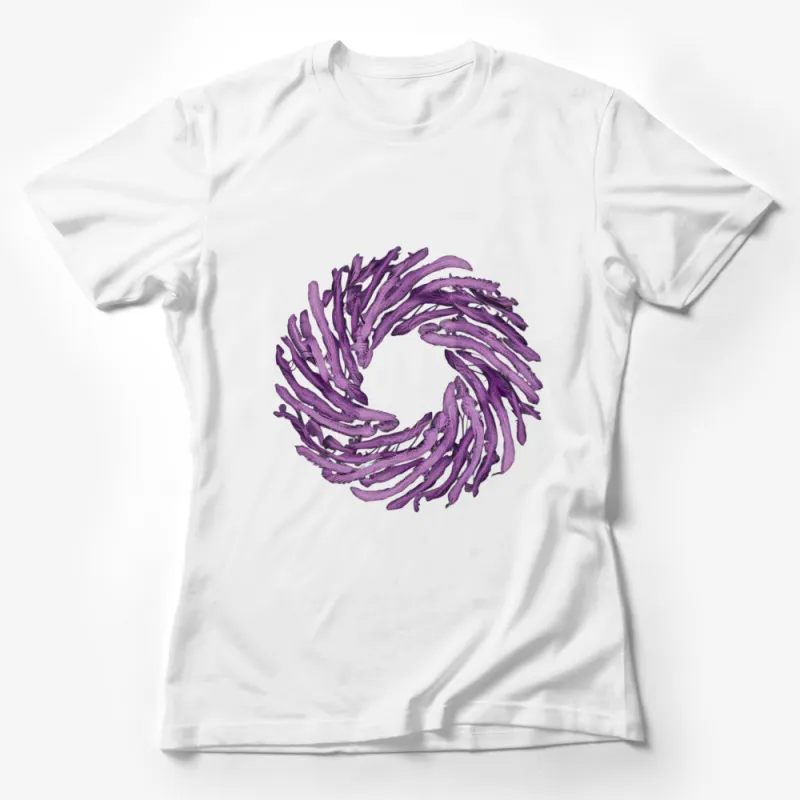 Purple Coral Reef Design T-Shirt, Oceanic Marine Life Inspired Top, Unisex Graphic Tee Female T-Shirt