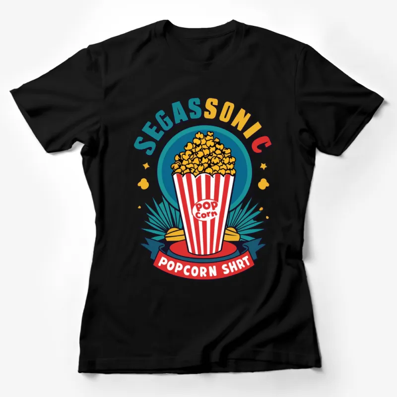 Vintage SegaSonic Popcorn Graphic T-Shirt, Unisex Retro Video Game Tee, Colorful Pop Culture Shirt Design Female T-Shirt