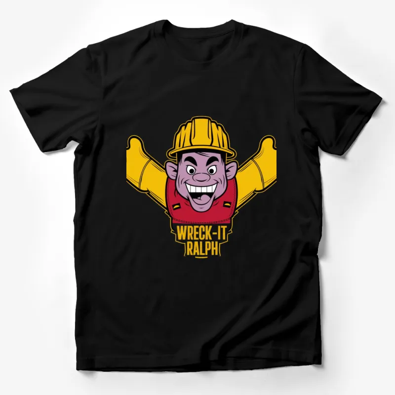 Wreck-It Ralph Inspired Monkey Cartoon T-Shirt, Vibrant Yellow and Red Graphic Tee, Unisex Male T-Shirt