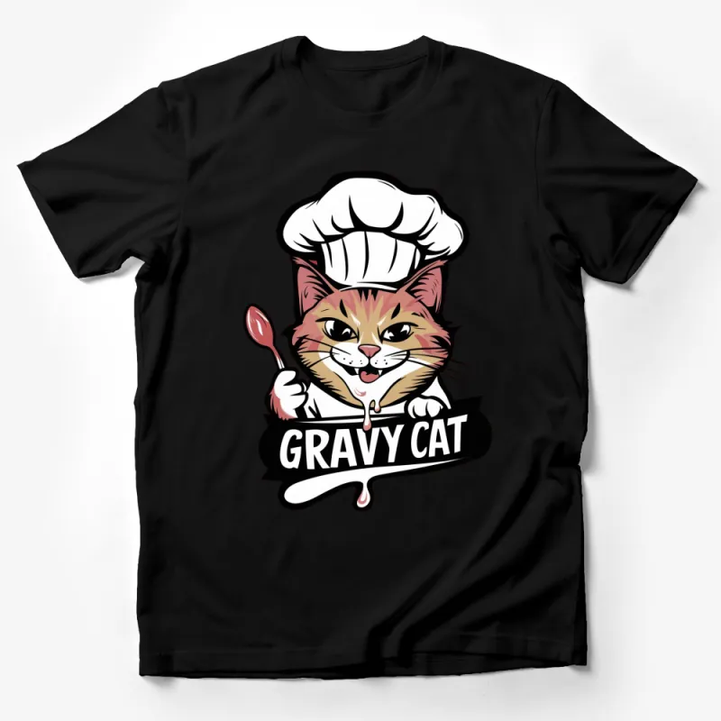 Gravy Cat Chef T-Shirt, Cool Cat Cooking Graphic Tee, Funny Kitchen Cat Lover Gift, Unisex T-Shirt Male T-Shirt