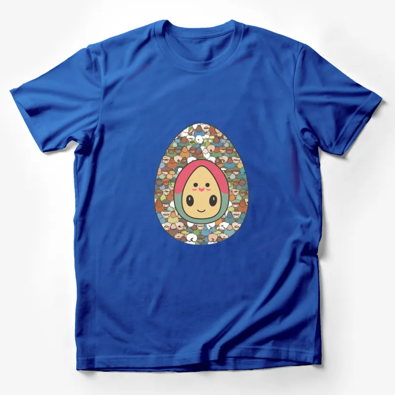 Cute Matryoshka Doll Pattern T-Shirt, Colorful Nested Dolls Tee, Multicultural Traditional Russian Gift Male T-Shirt