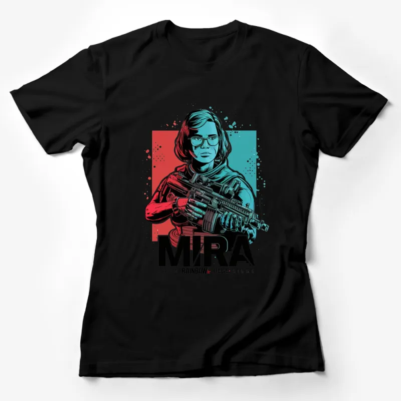 Gaming T-Shirt Mira Rainbow Six Siege Graphic Tee, Vibrant Colors, Unisex Female T-Shirt