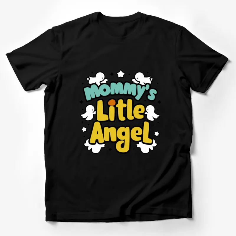 Mommy's Little Angel T-Shirt, Cute Kids Tee, Angelic Cartoon Design, Stars and Clouds Shirt Male T-Shirt