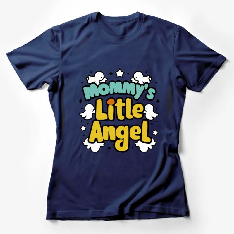 Mommy's Little Angel T-Shirt, Cute Kids Tee, Angelic Cartoon Design, Stars and Clouds Shirt Female T-Shirt