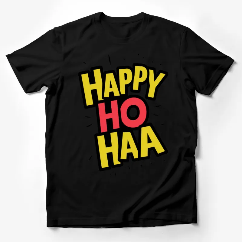 Colorful Happy Hoorah Pop Art Graphic Tee, Unisex T-Shirt, Bold Comic-Style Top Male T-Shirt