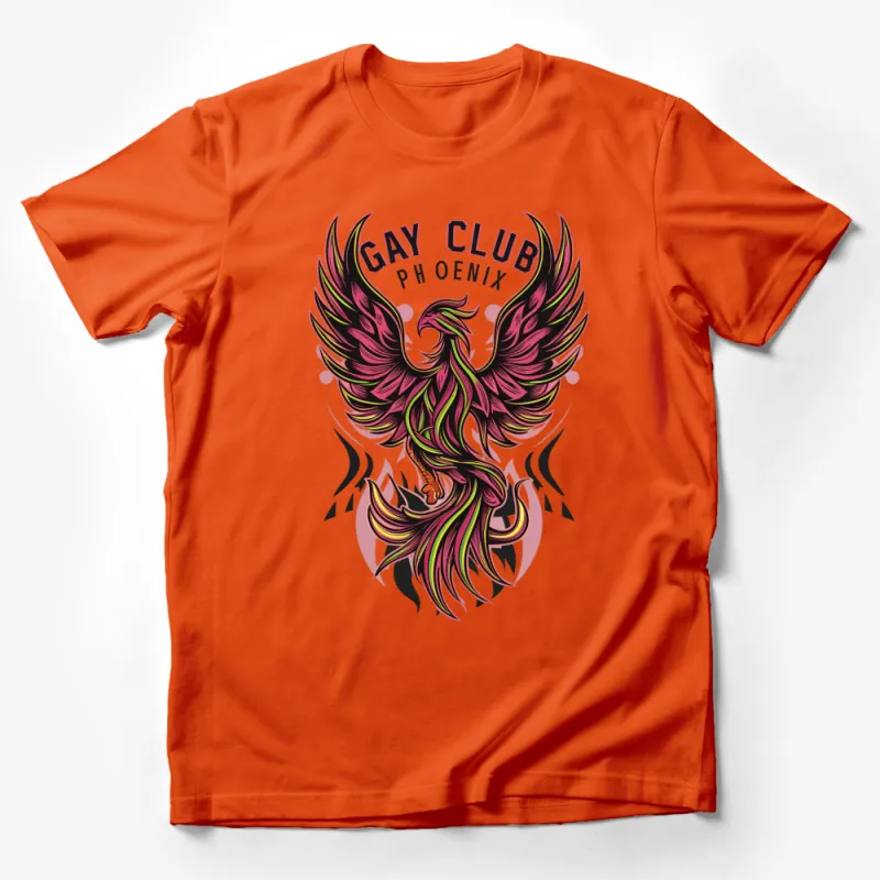 Phoenix Graphic T-Shirt, Gay Club Phoenix, Colorful Mythical Bird Design, Unisex Tee Male T-Shirt