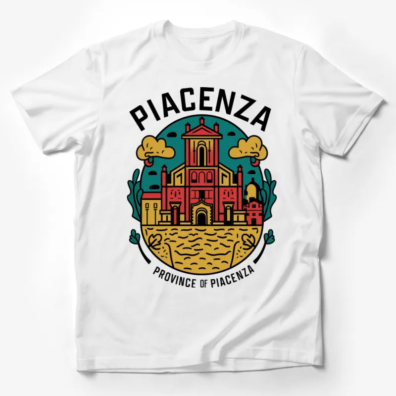 Piacenza Province Italy Graphic T-Shirt - Vintage Travel Poster Style Tee - Unique City Landmark Casual Shirt Male T-Shirt