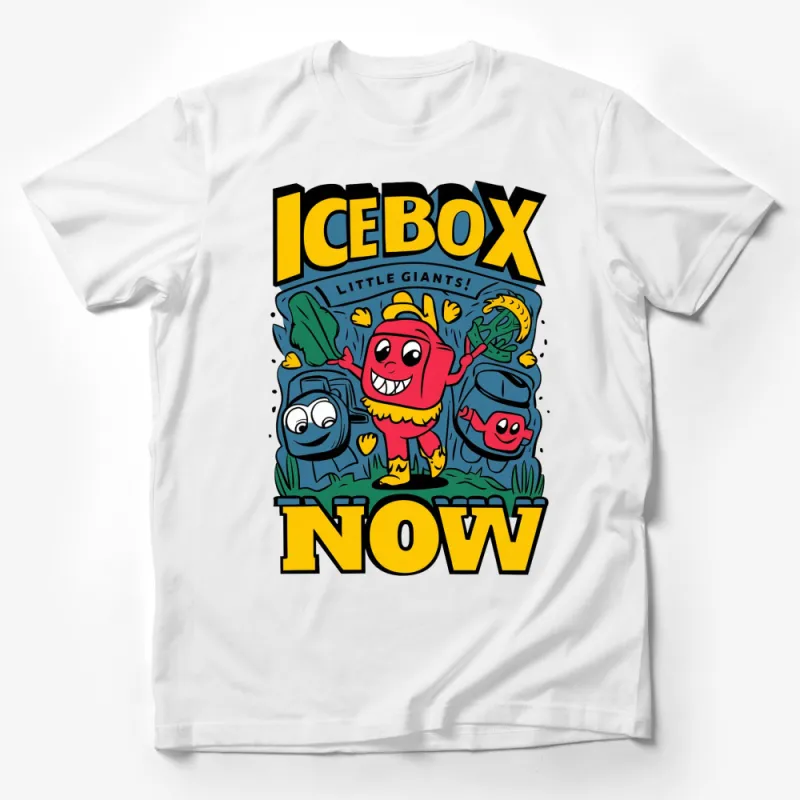 Colorful Icebox Now Cartoon T-Shirt, Little Giants Fun Graphic Tee, Vibrant Kids Animation Design Male T-Shirt