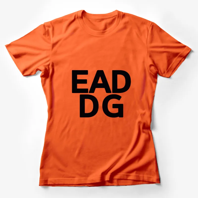 Bold EADG Letter Print T-Shirt, Unisex Black and White Typography Tee, Casual Street Style Fashion Top Female T-Shirt