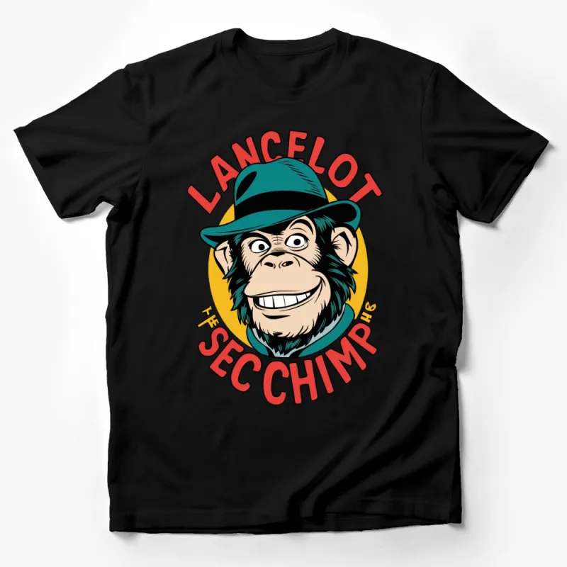 Lancelot The Sec Chimp Retro Cartoon T-Shirt, Funny Monkey Graphic Tee, Vintage Style Animal Shirt Male T-Shirt