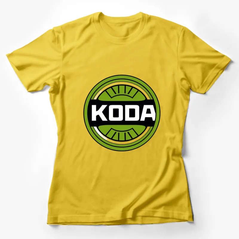 Unique KODA Logo T-Shirt, Green and Black Circle Graphic Tee, Unisex Casual Wear, Trendy Circle Logo Shirt Female T-Shirt