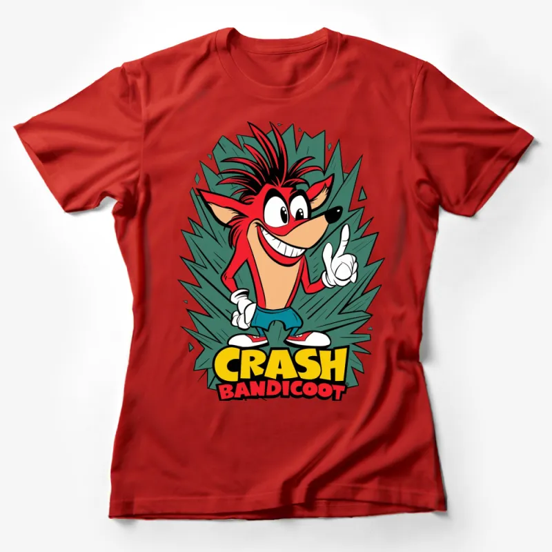 Crash Bandicoot T-Shirt, Classic Video Game Character Tee, Retro Gamer Gift, Colorful Graphic Shirt Female T-Shirt