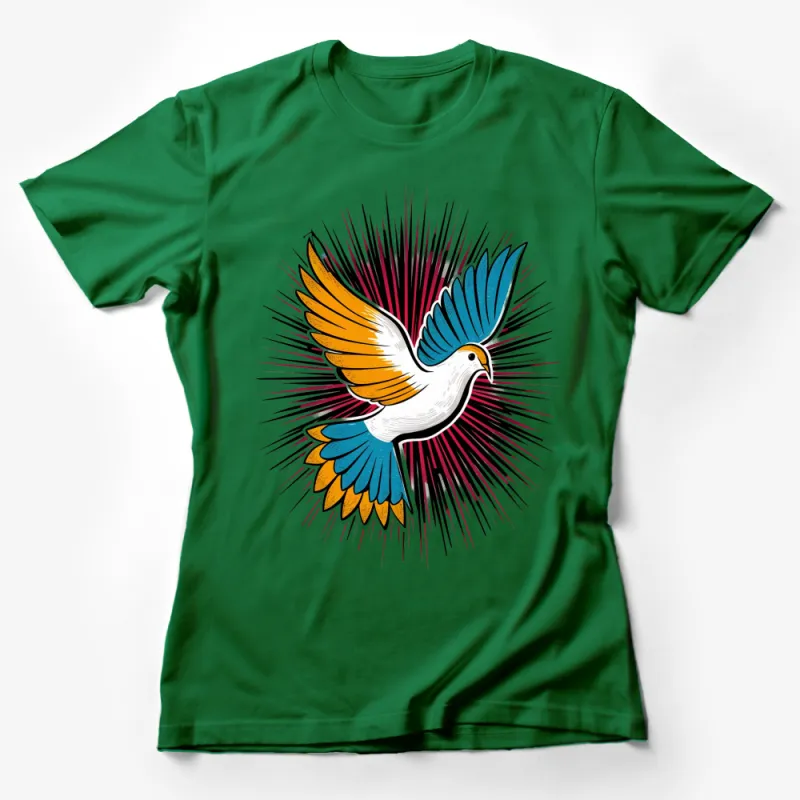 Colorful Bird T-Shirt, Vintage Style Dove Graphic Tee, Unisex Adult Clothing, Unique Gift Idea Female T-Shirt