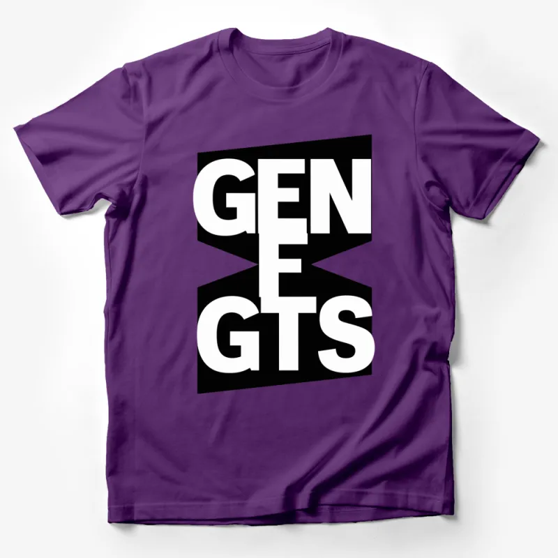 Bold GEN GTS Graphic T-Shirt, Modern Black and White Typography, Unisex Fashion Tee Male T-Shirt