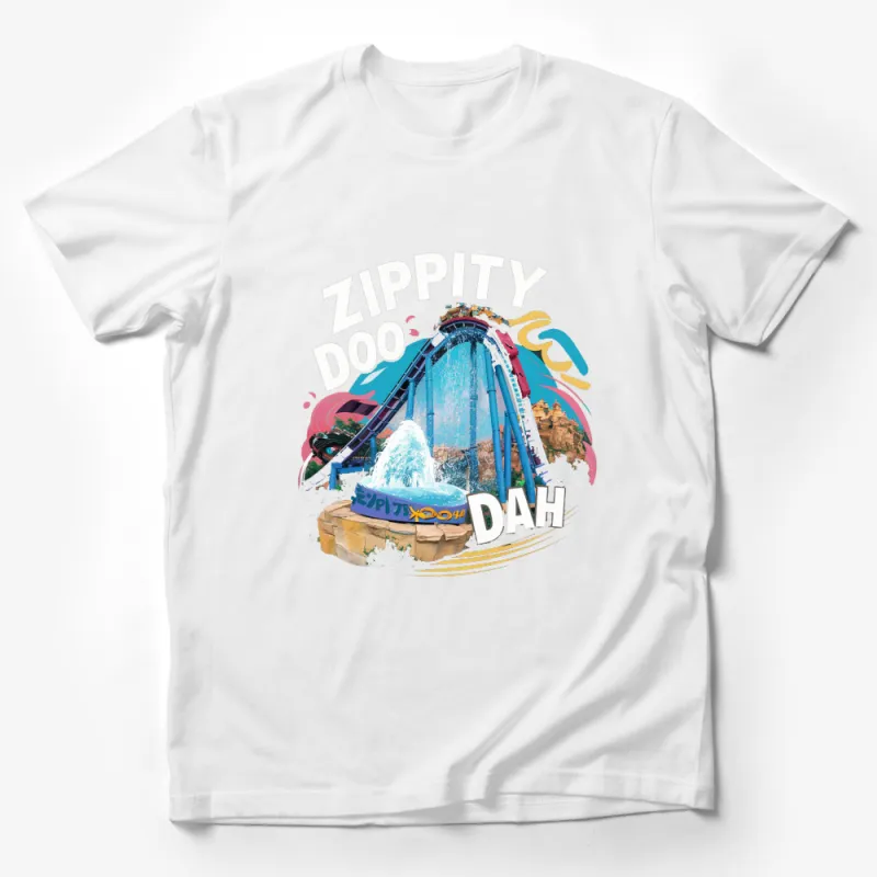 Zippity Doo Dah Waterpark Fun T-Shirt, Colorful Graphic Tee, Family Vacation Apparel Male T-Shirt