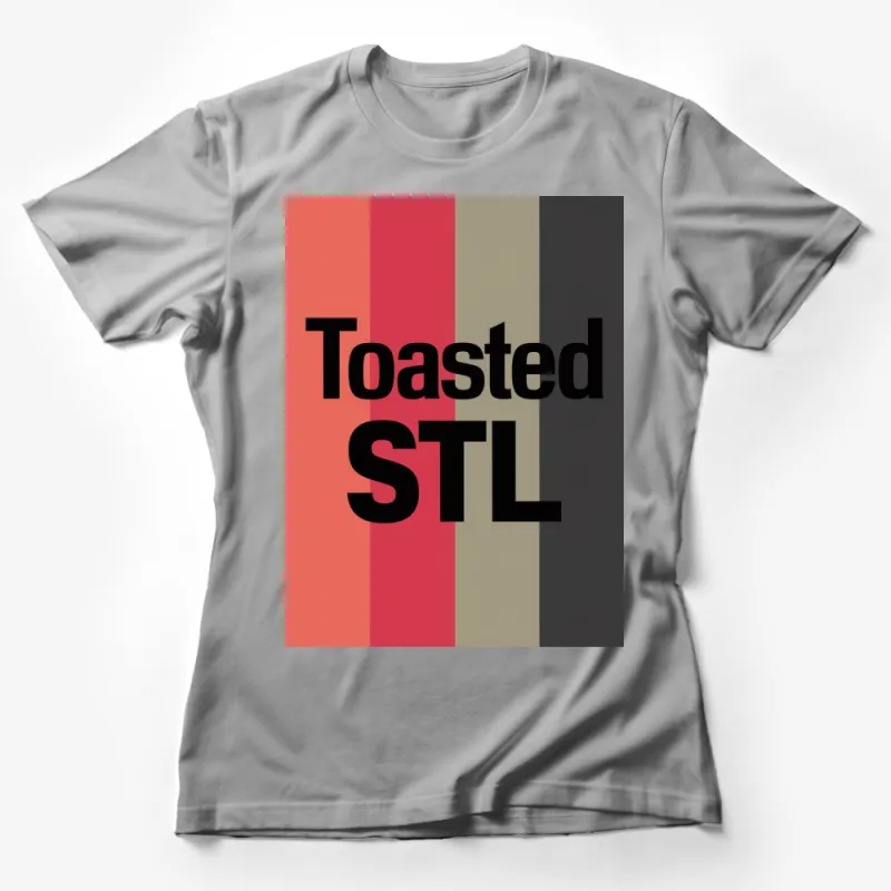 Toasted STL Text Bold Color Block T-Shirt, Unisex Modern Graphic Tee, Unique Artistic Apparel Gift Female T-Shirt