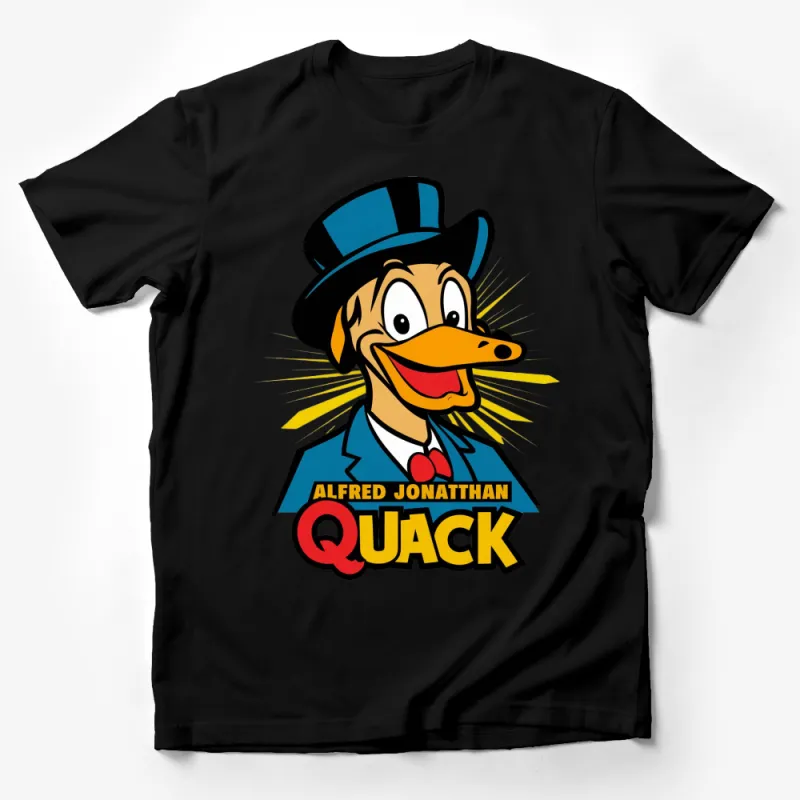 Alfred Jonathan Quack Cartoon Duck T-Shirt, Vintage Style Comic Character Tee, Fun Kids and Adult Shirt Male T-Shirt