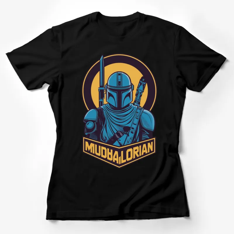 Mudhalorian Warrior Graphic T-Shirt, Vintage Style Space Knight Tee, Sci-Fi Fan Apparel Female T-Shirt