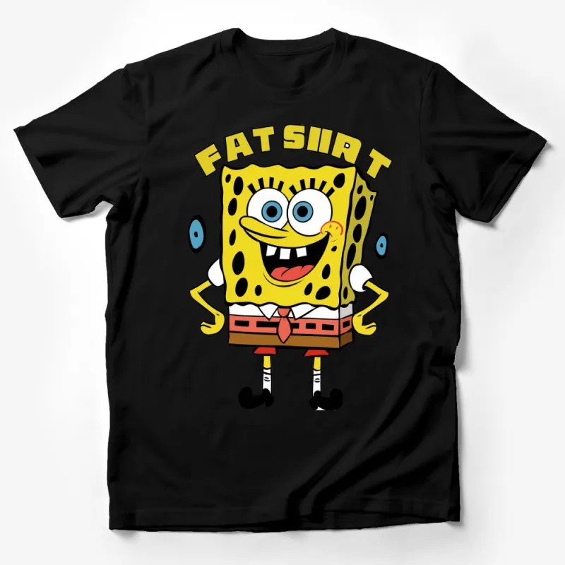 SpongeBob SquarePants Graphic Tee, Funny Cartoon Character T-Shirt, Yellow Animation Shirt for All Ages Male T-Shirt