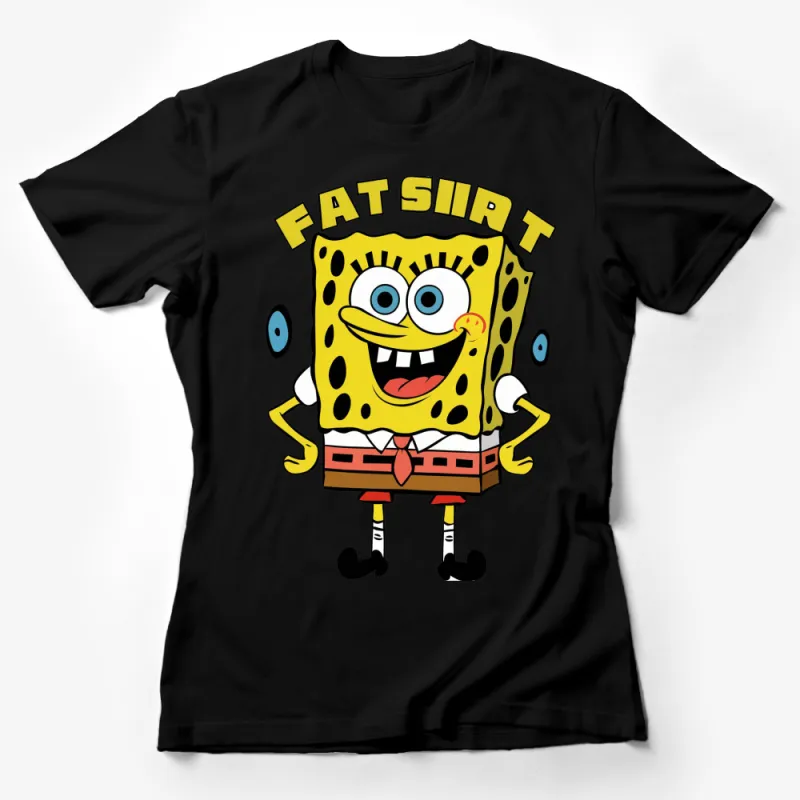 SpongeBob SquarePants Graphic Tee, Funny Cartoon Character T-Shirt, Yellow Animation Shirt for All Ages Female T-Shirt