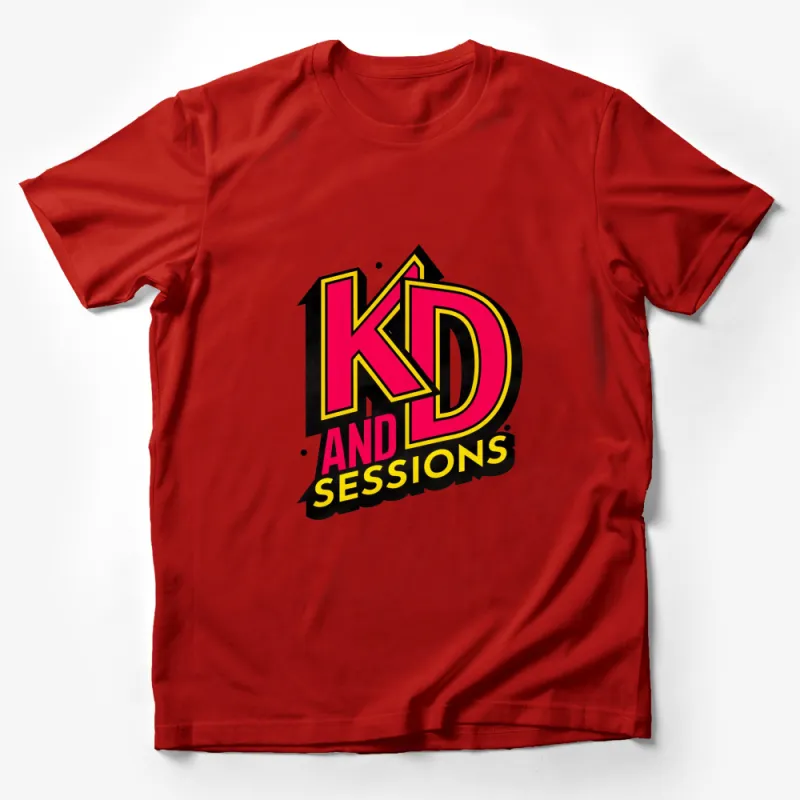 Bold Graphic KD and Sessions T-Shirt, Colorful Street Style Tee, Unisex Fashion Top Male T-Shirt