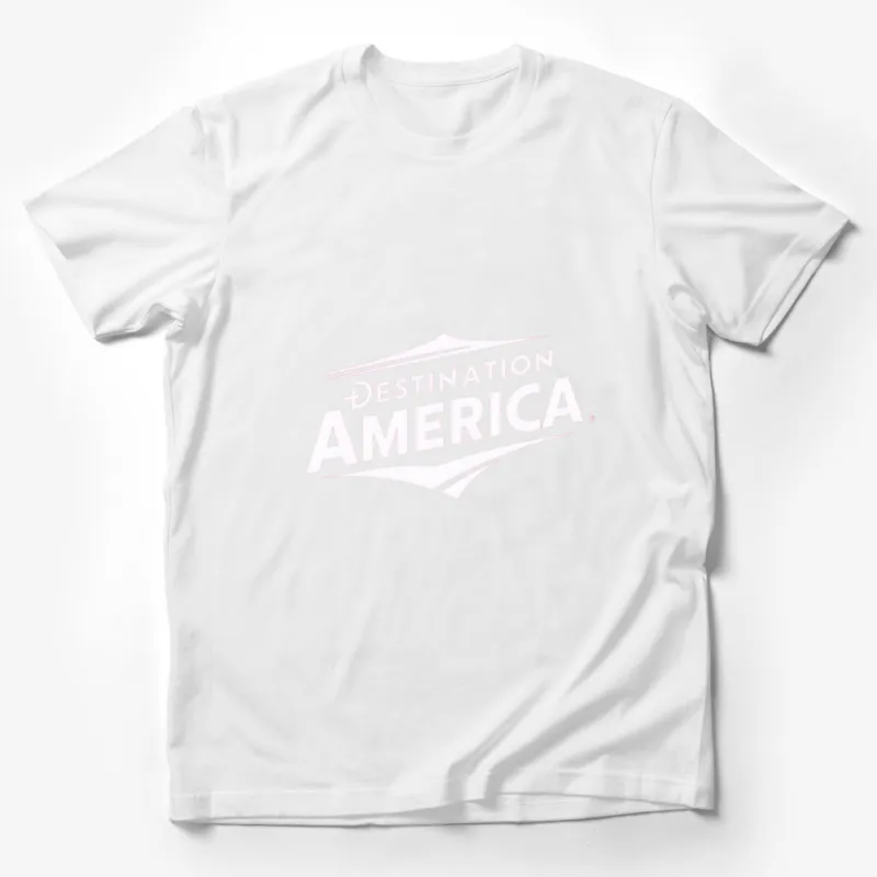 Destination America Logo T-Shirt, Patriotic USA Travel, Black and White, Casual Streetwear, Unisex Tee Male T-Shirt