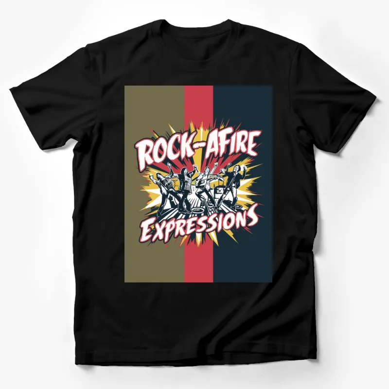 Vintage Rock-A-Fire Expressions Band T-Shirt, Retro Music Graphic Tee, Collectible 80s Rock Shirt Male T-Shirt