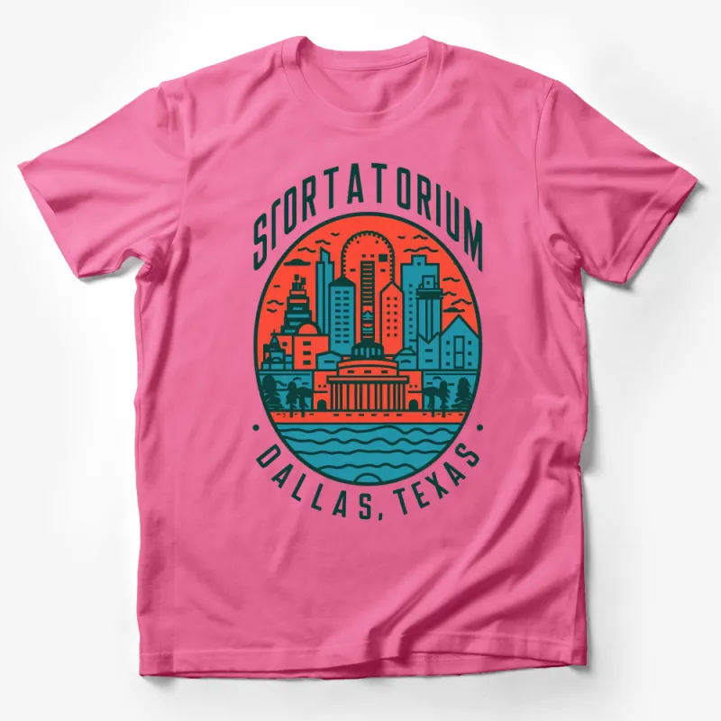 Dallas Texas Skyline T-Shirt, Sortatorium Retro Cityscape Tee, Urban Style Graphic Top Male T-Shirt