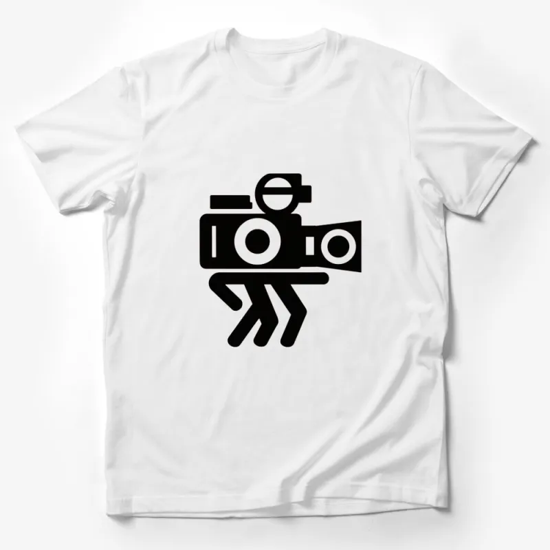 Vintage Camera Graphic T-Shirt, Classic Videographer Black and White Tee, Unisex Cotton Shirt for Photographers Male T-Shirt