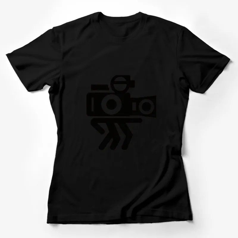 Vintage Camera Graphic T-Shirt, Classic Videographer Black and White Tee, Unisex Cotton Shirt for Photographers Female T-Shirt