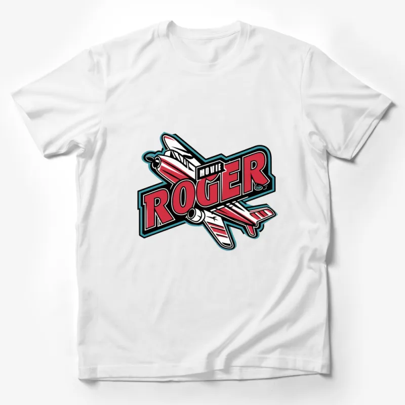 Retro Airplane Graphic Tee, Roger Movie Inspired, Vintage Plane Design, Casual Fashion Male T-Shirt