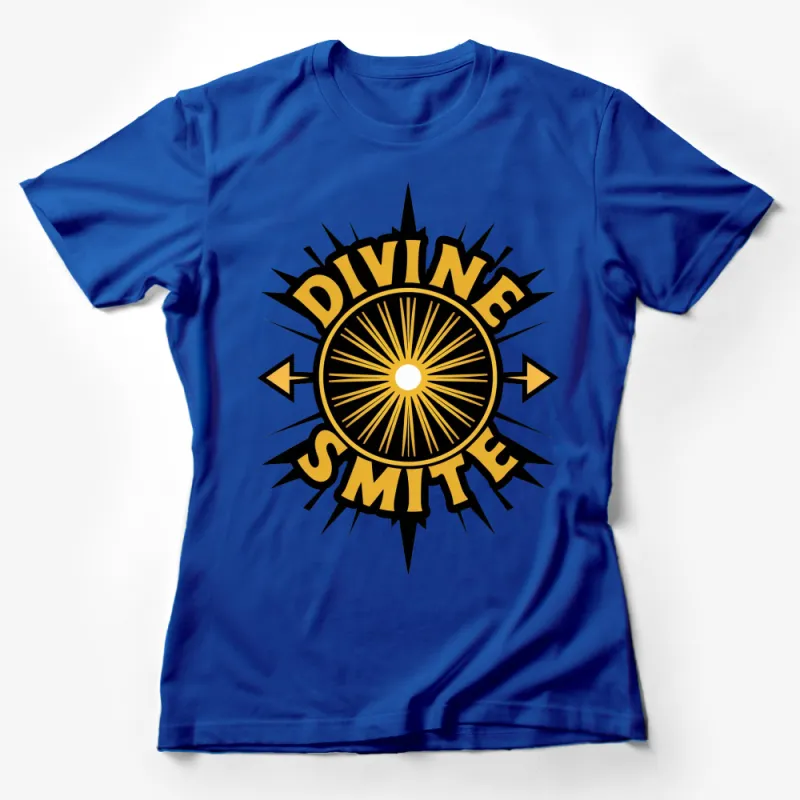 Divine Smith Sunburst Graphic T-Shirt, Unisex Yellow and Black Tee, Vintage-Inspired Casual Wear Female T-Shirt