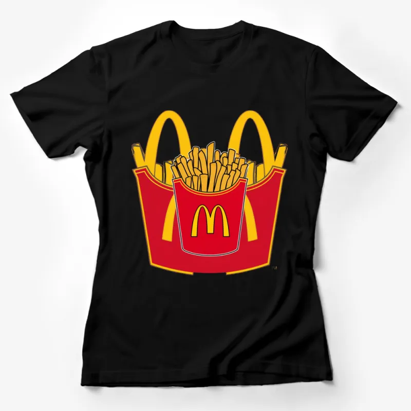 Vintage Fast Food Fries Graphic T-Shirt, Fun Casual Unisex Tee, Bold Red Yellow Design Female T-Shirt